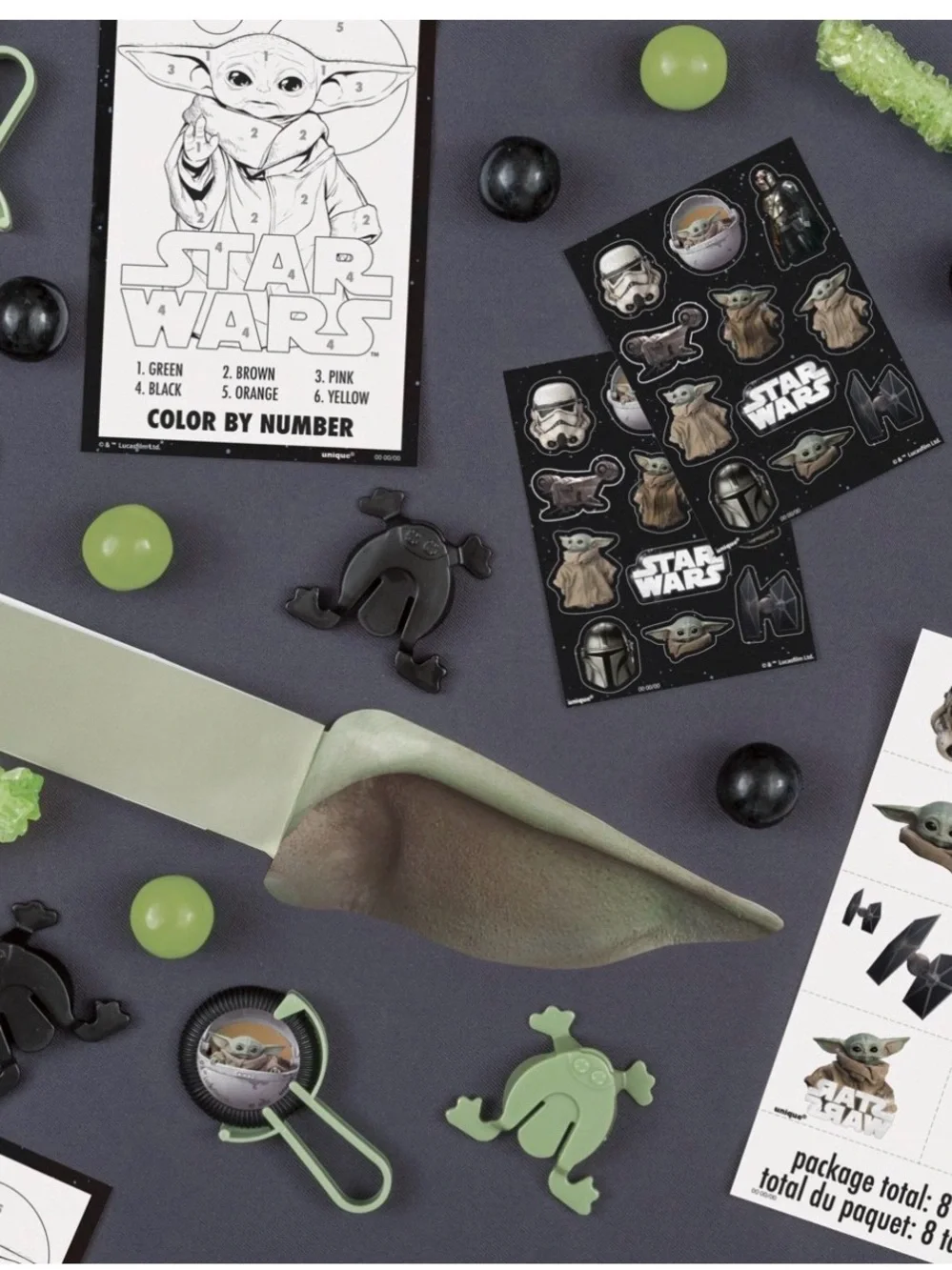 Star Wars The Mandalorian Favor Pack with Baby Yoda Prints - 48 Pieces